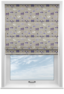 Baa Baa, Lavender - Roman Blind